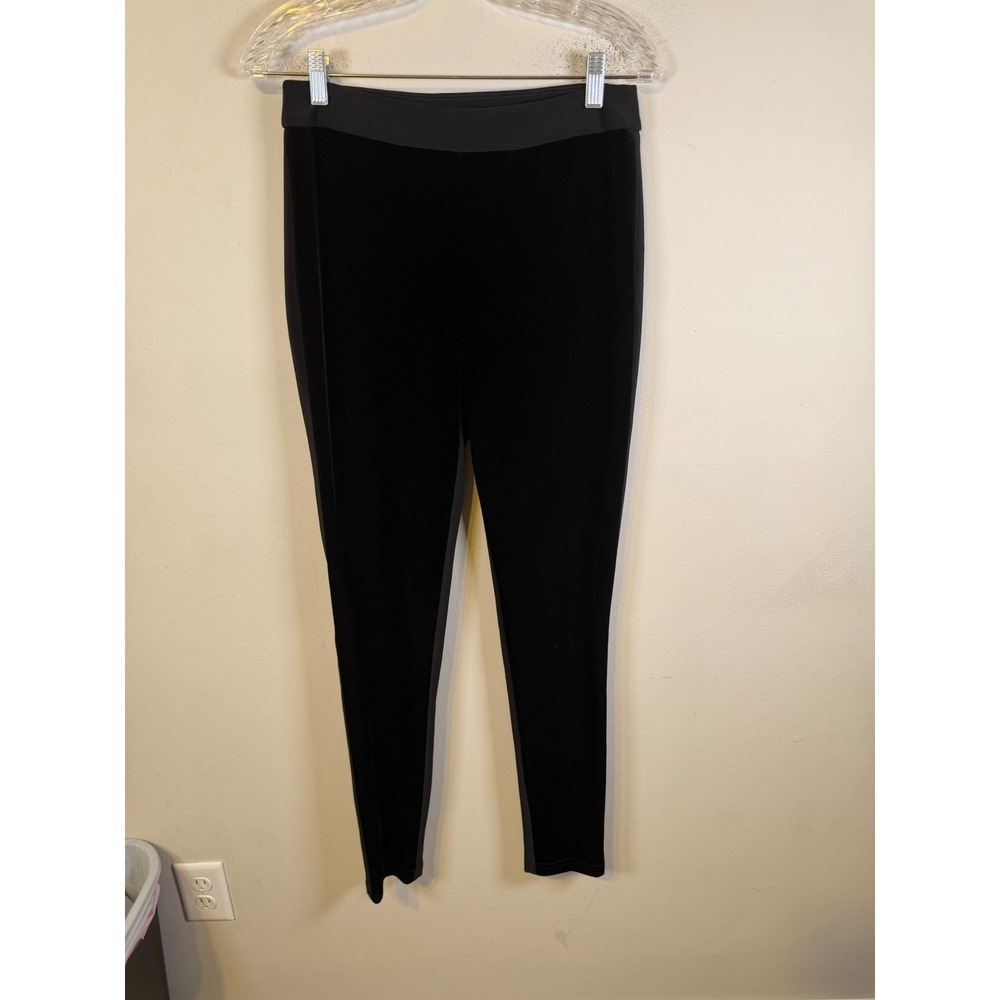 Joseph Ribkoff Womens Leggings Velvet Front Black Size 8